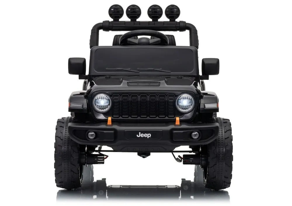 Jeep Rubicon DK‑JWR558 – 24V juodas elektromobilis vaikams