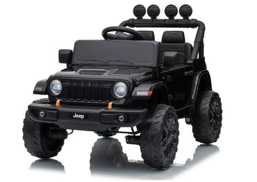 Jeep Rubicon DK‑JWR558 – 24V juodas elektromobilis vaikams