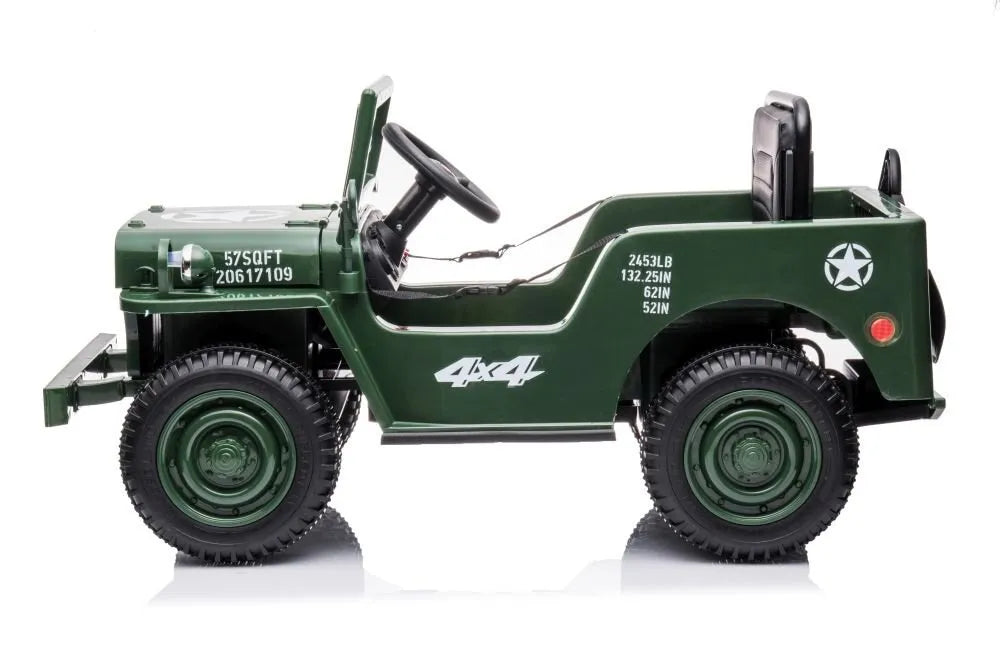 „JH‑103“ karinė žalia 4×4 elektrinė mašina – 12V, 4×45W