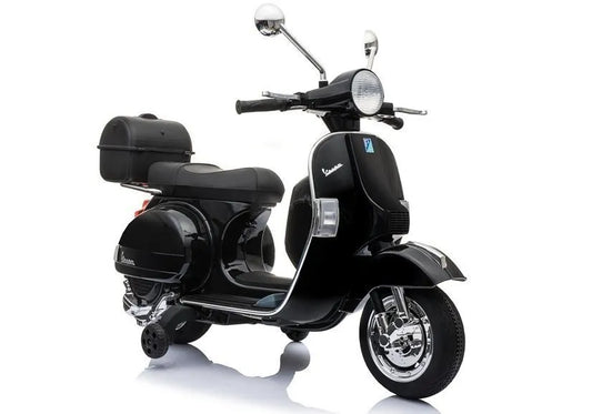 Juoda elektrinė Vespa vaikams