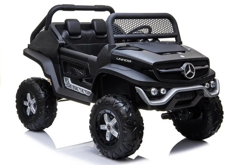 Juodas elektrinis Mercedes Unimog 4×4 vaikams