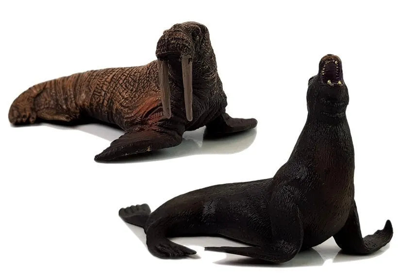Jūrų gyvūnų figūrėlės – 8 vnt., rykliai, delfinas, foka, orka