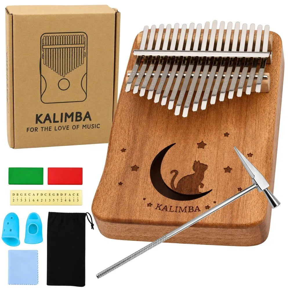 Kalimba – 17 klavišų medinis muzikos instrumentas su priedais