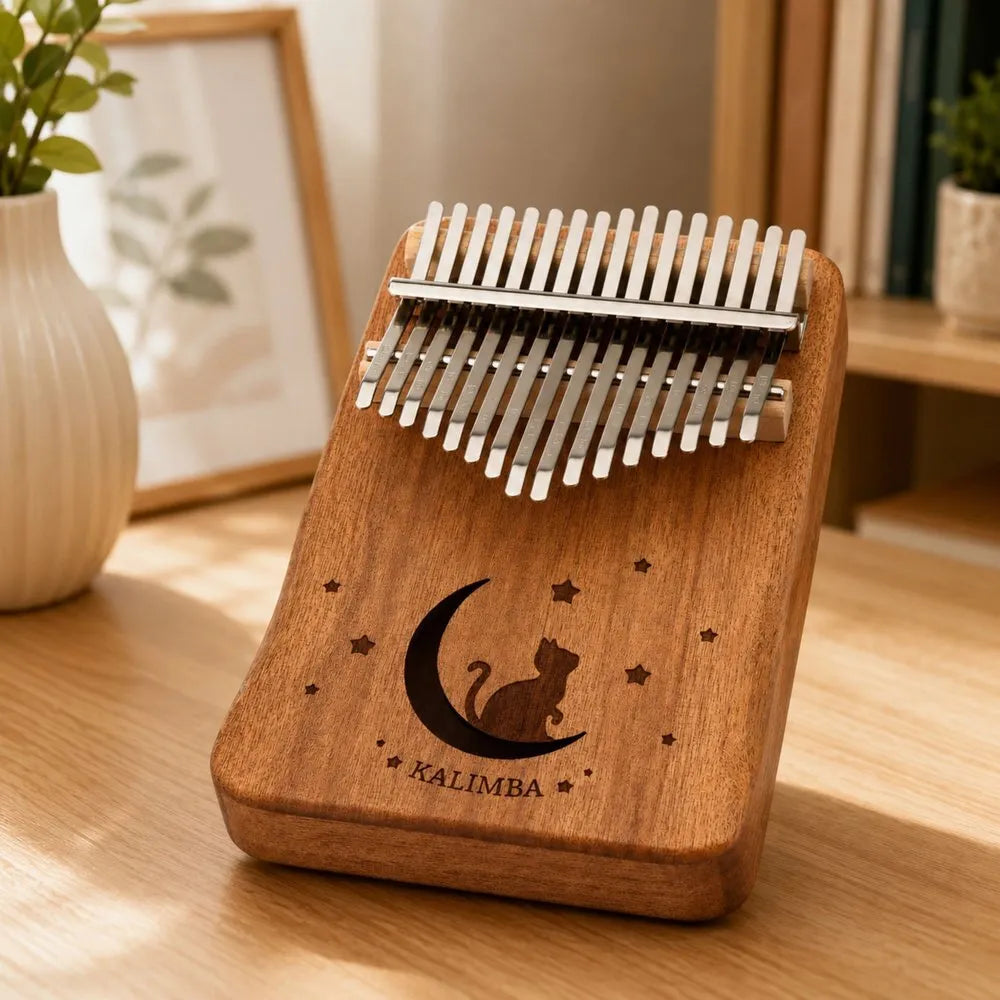 Kalimba – 17 klavišų medinis muzikos instrumentas su priedais