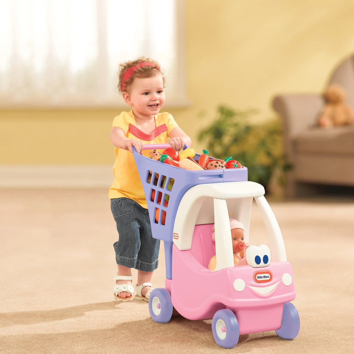 Little Tikes „Cozy Coupe“ rožinis pirkinių vežimėlis