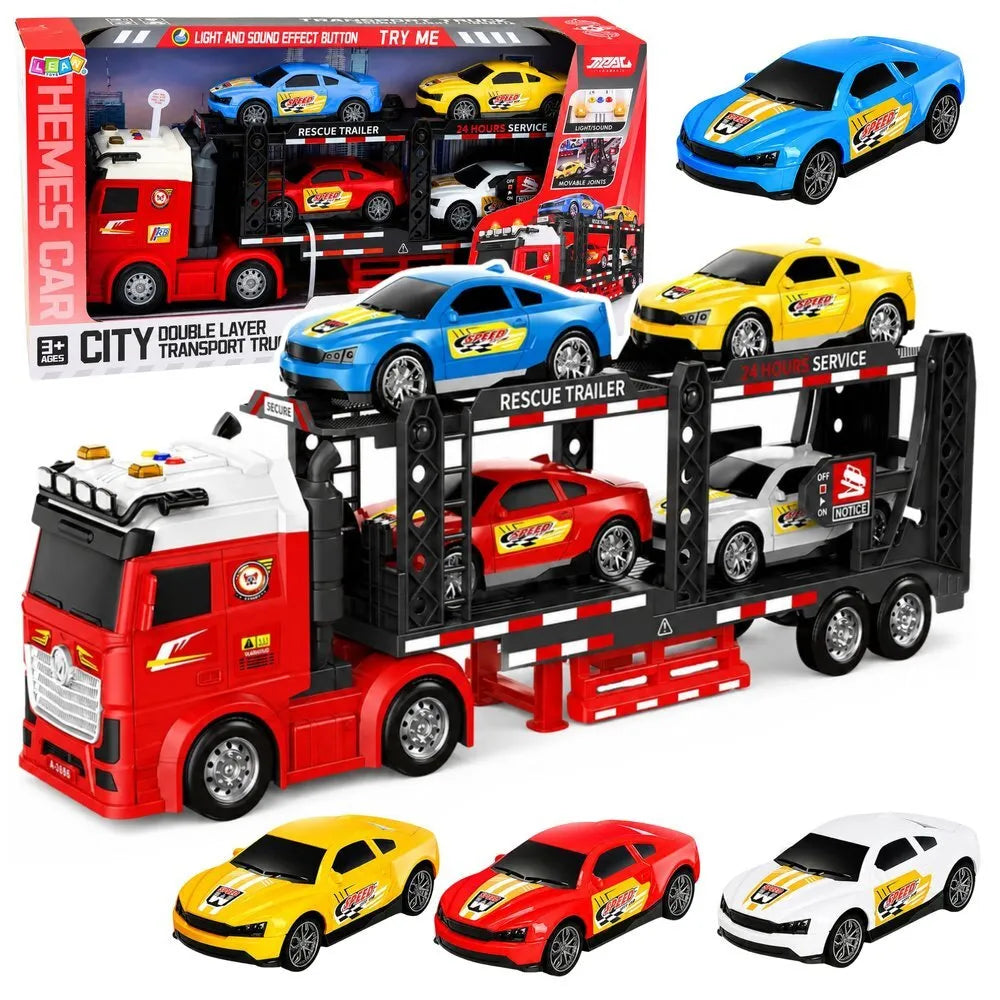LORA automobilių transporterio sunkvežimis su 4 sportiniais automobiliais