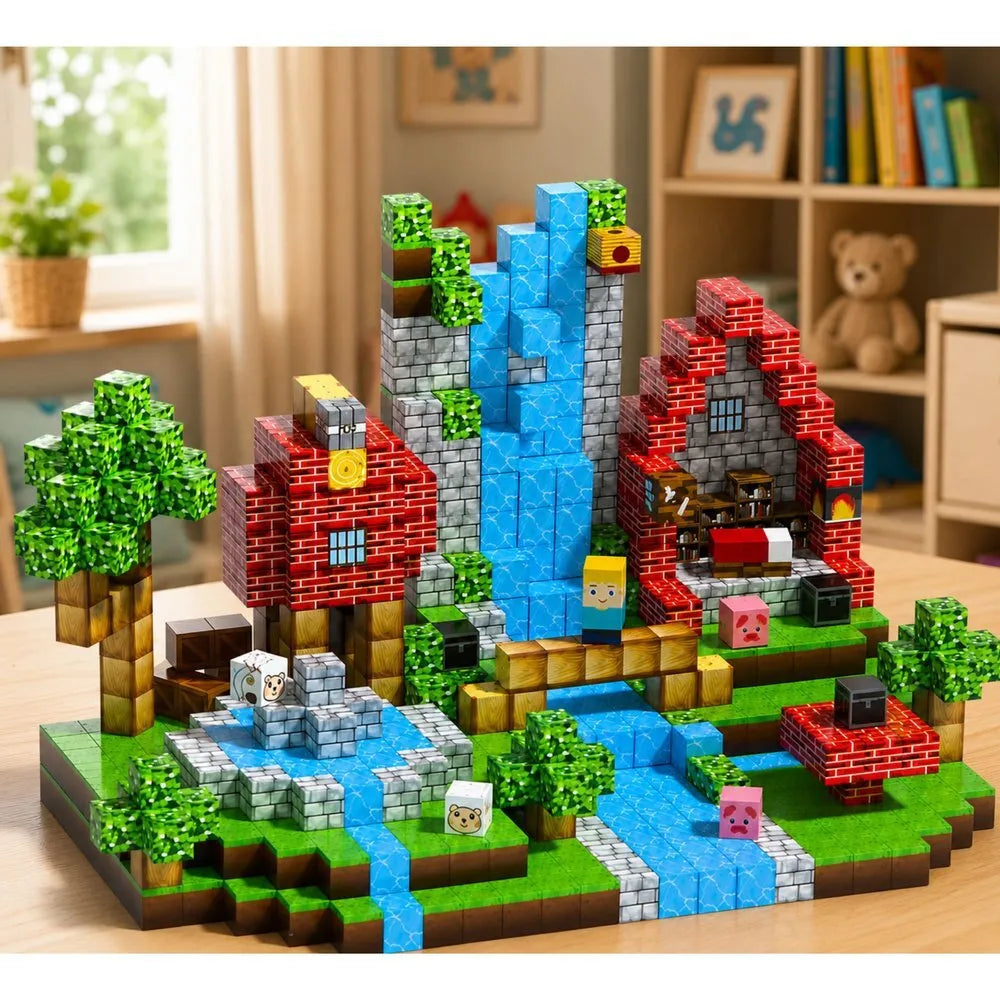 Magnetiniai blokeliai – fantazijų pasaulis, 100 dalių, 3D dėlionė
