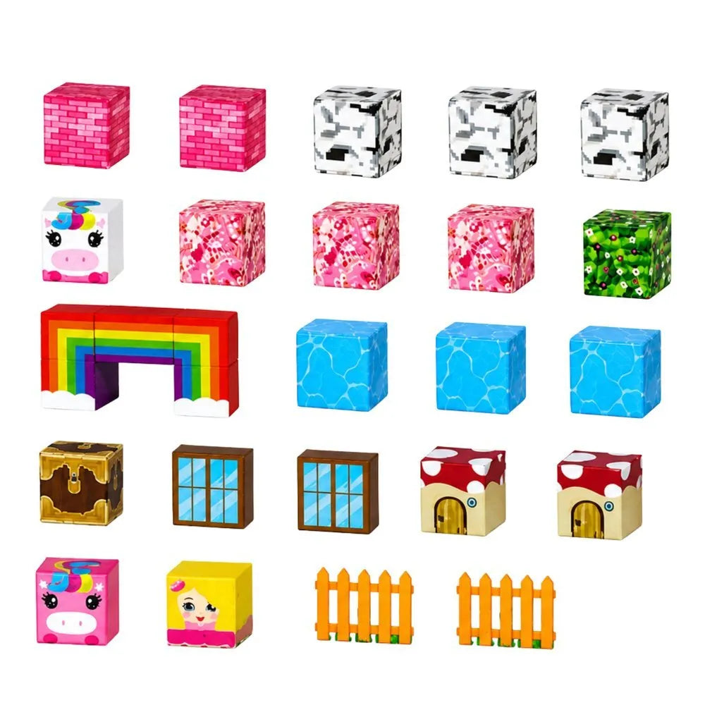 Magnetiniai blokeliai – magiškas kraštas, 100 dalių, 3D dėlionė