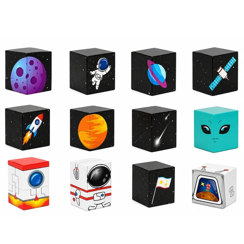 Magnetiniai kosmoso blokeliai, 50 dalių, 3D dėlionė
