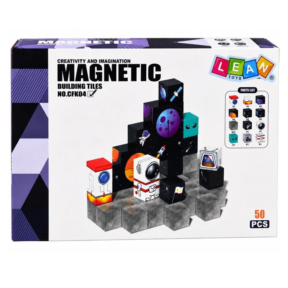 Magnetiniai kosmoso blokeliai, 50 dalių, 3D dėlionė