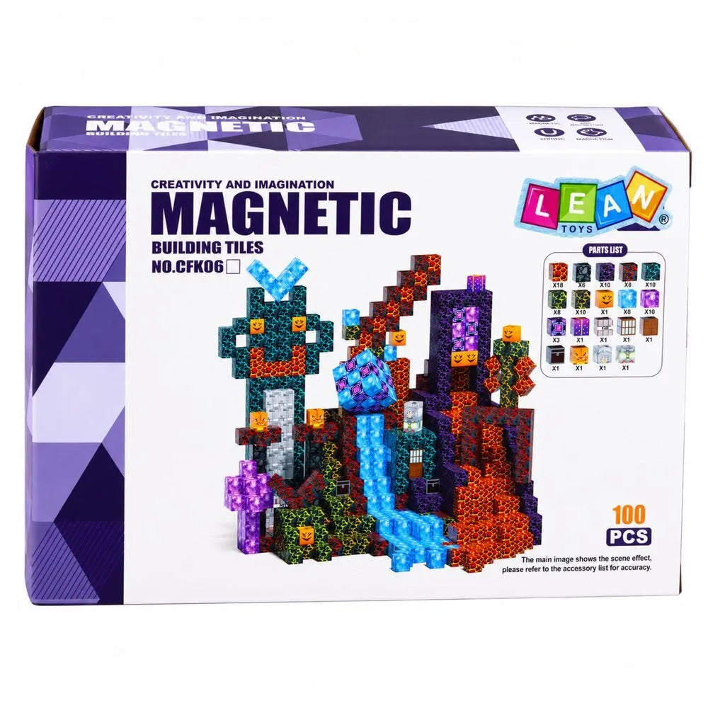 Magnetiniai Pixel juodojo pasaulio 100 vnt. STEM konstruktoriaus blokeliai