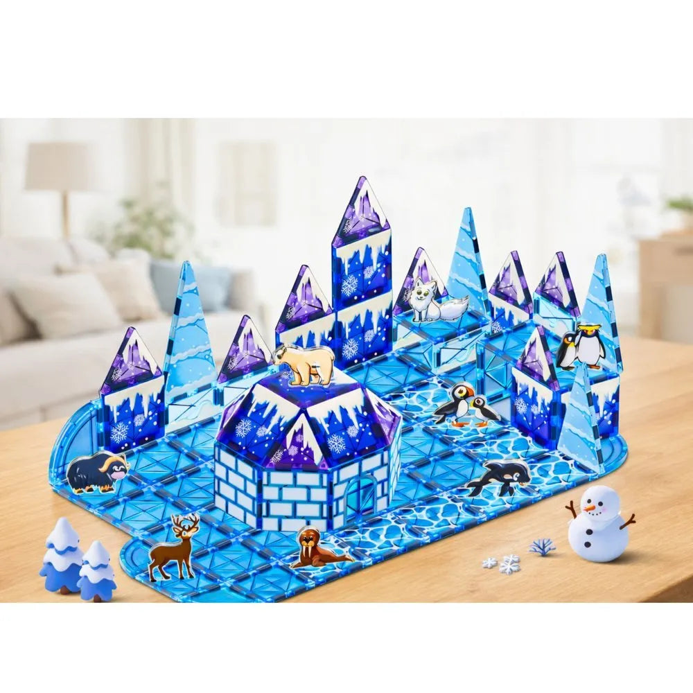 Magnetinis konstruktorius Ice Land – 94 el., Arkties tematikos 3D rinkinys