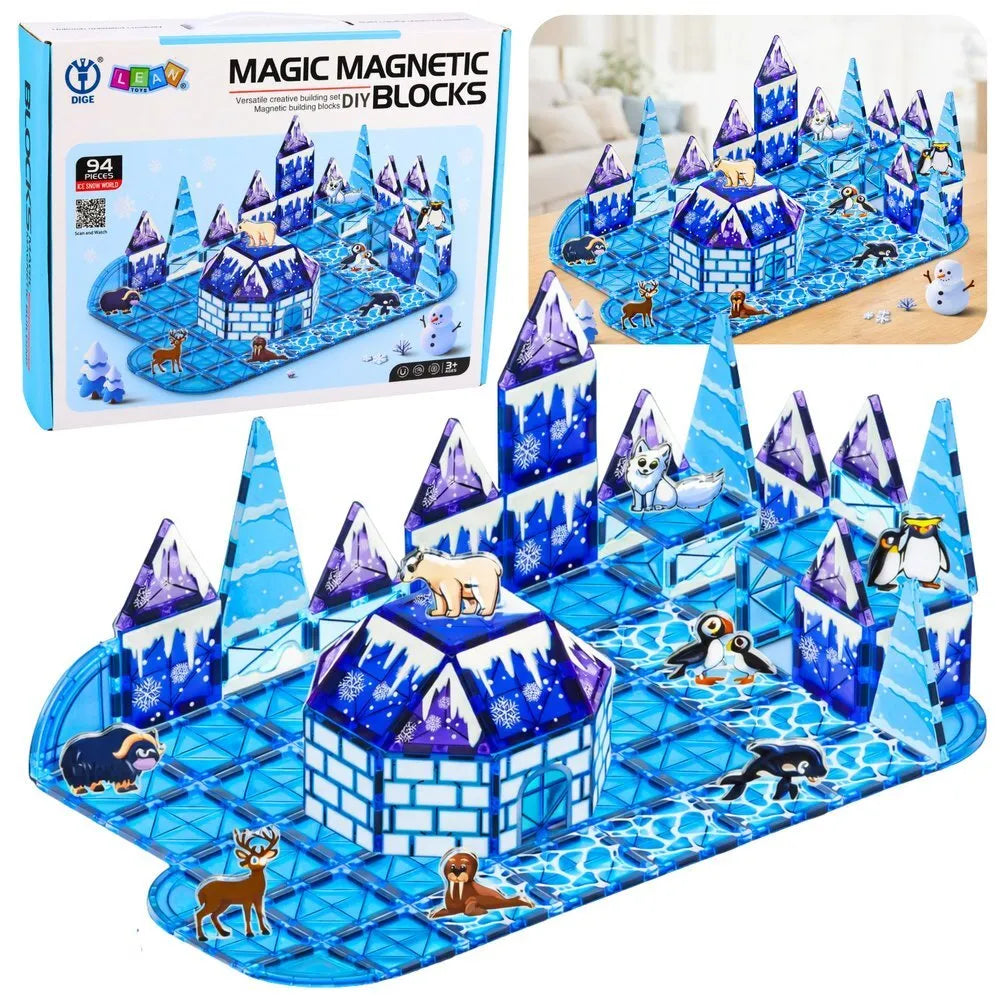 Magnetinis konstruktorius Ice Land – 94 el., Arkties tematikos 3D rinkinys