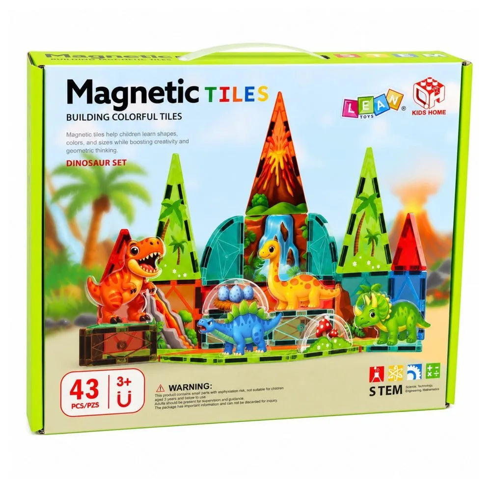 Magnetinių blokelių rinkinys – Dinozaurai, 43 dalys