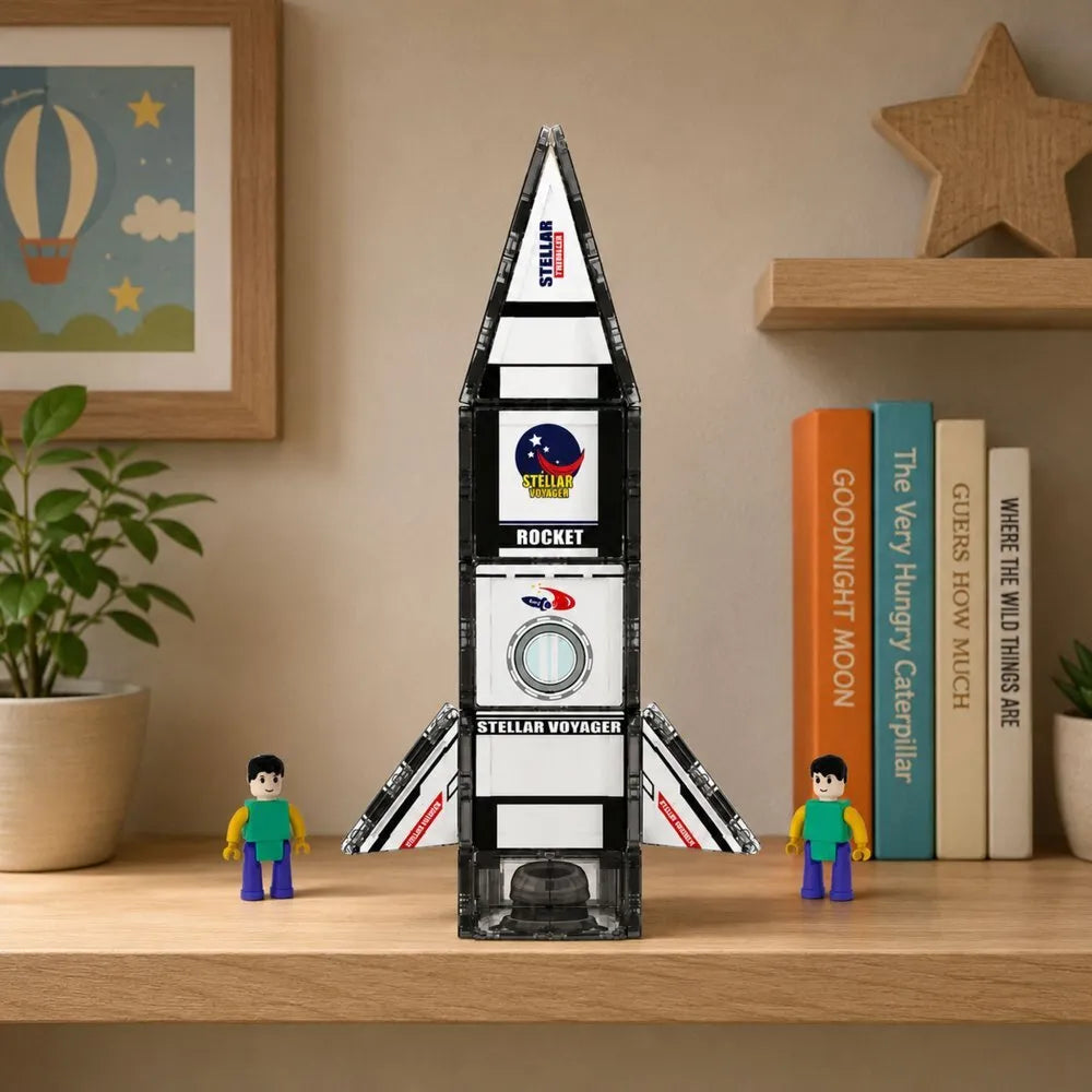 Magnetinių blokelių rinkinys – Kosminė raketa, 26 dalys
