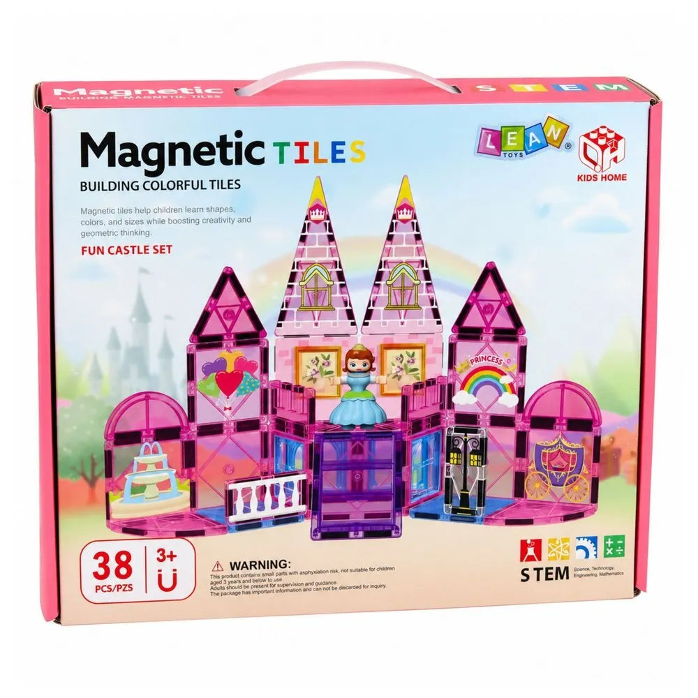 Magnetinių blokelių rinkinys – Princesės pilis, 38 dalys