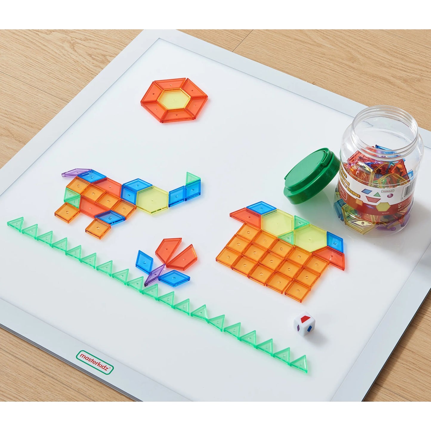 MASTERKIDZ kvadratinė LED šviesos panelė su Montessori mozaikos kaladėlėmis