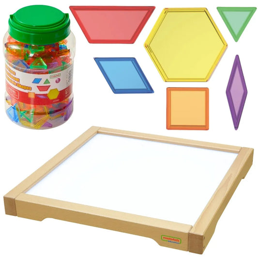 Masterkidz LED sensorinė šviesdėžė su medine dėže + 140 el. mozaika