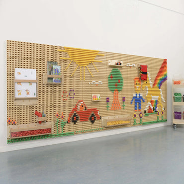 Masterkidz manipuliacinė STEM sieninė lenta (80 × 120 cm) + montavimo panelis