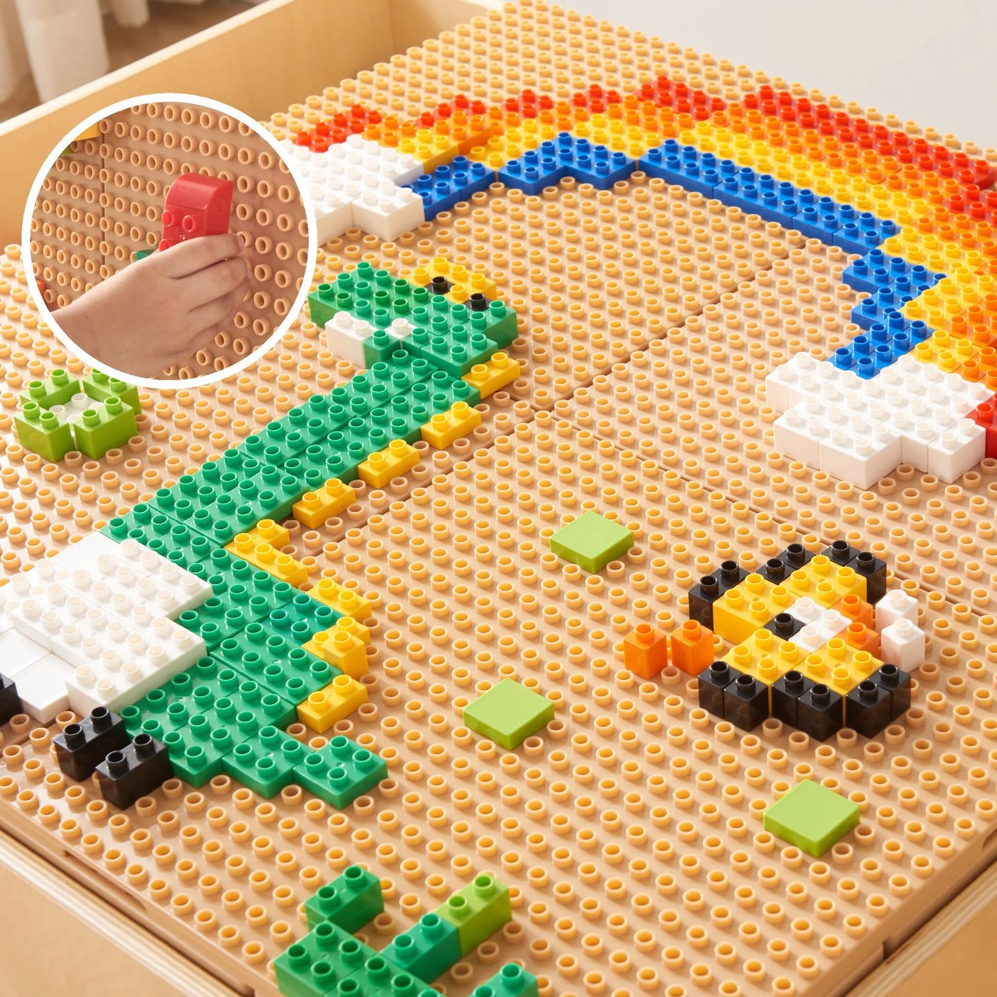 MASTERKIDZ medinis edukacinis stalas + STEM sienos priedai + 563 kaladėlės