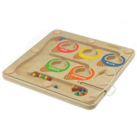 Masterkidz medinis magnetinis labirintas „Spalvoti ledai“