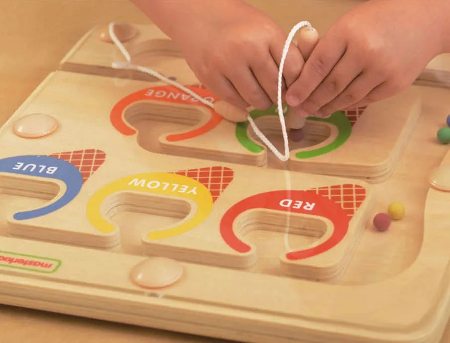 Masterkidz medinis magnetinis labirintas „Spalvoti ledai“