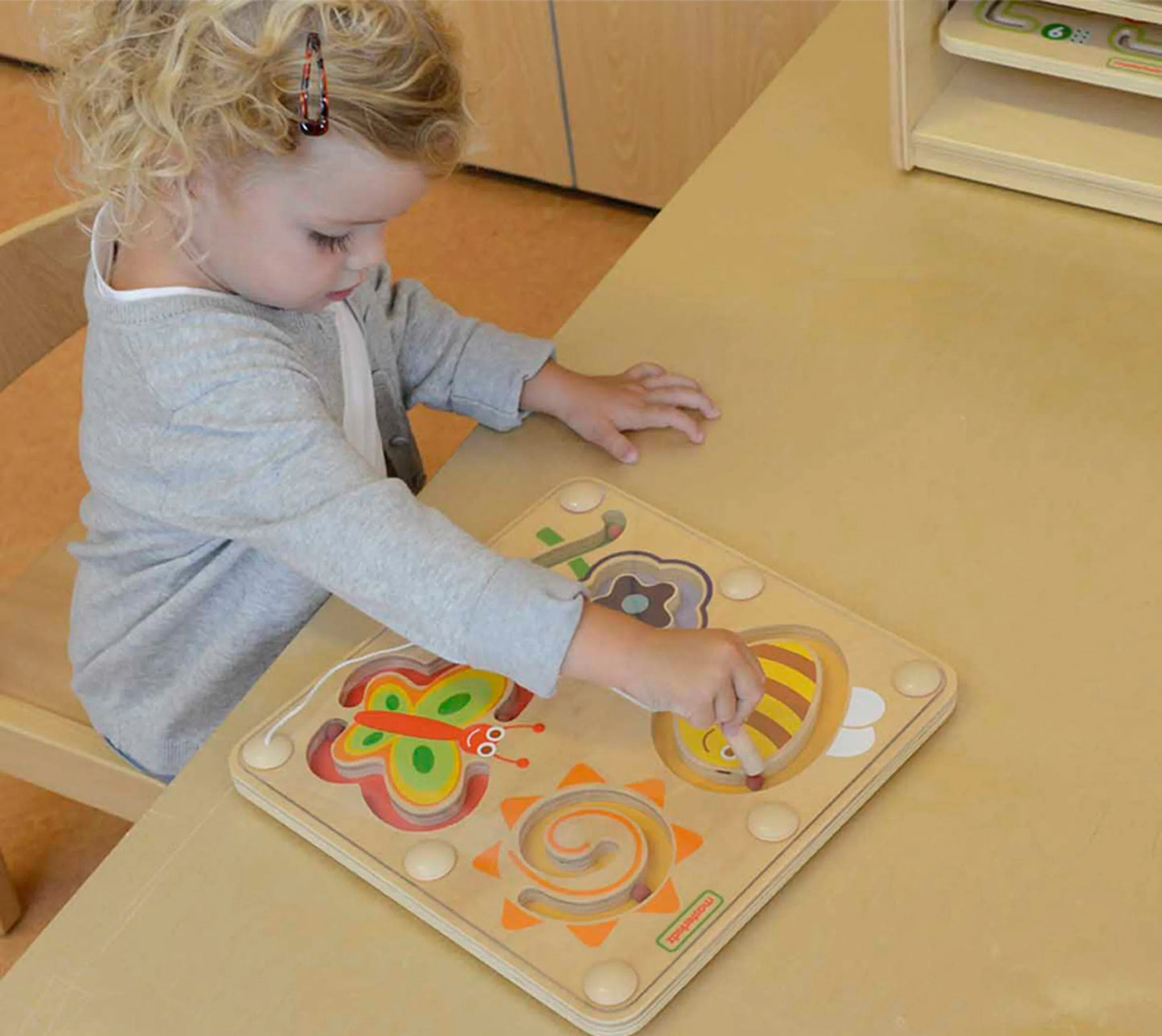 Masterkidz medinis magnetinis labirintas „Vabaliukai“