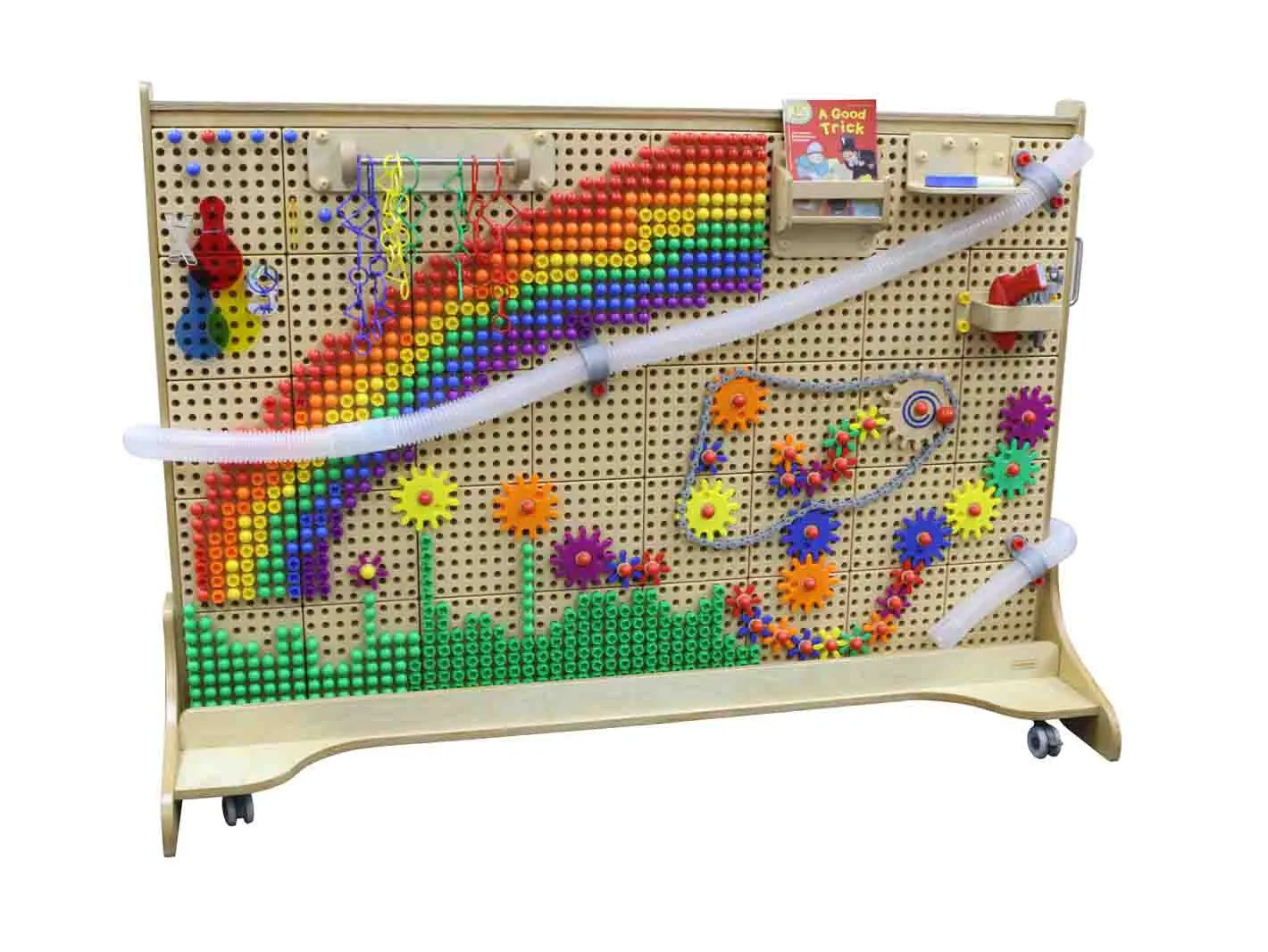Masterkidz mobili manipuliacinė STEM lenta (laisvai stovinti, su ratukais) 166X125cm