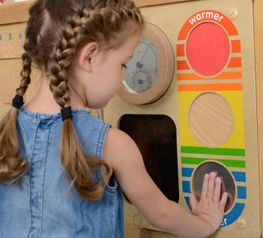MASTERKIDZ Montessori sieninė edukacinė lenta „Temperatūros pažinimas”