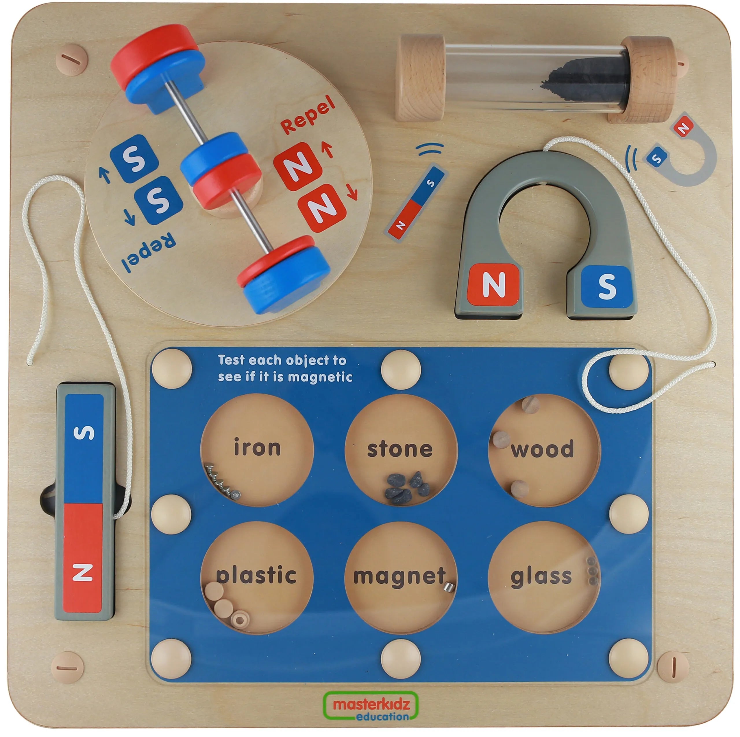 MASTERKIDZ Montessori sieninė lenta – magnetinės traukos pažinimas