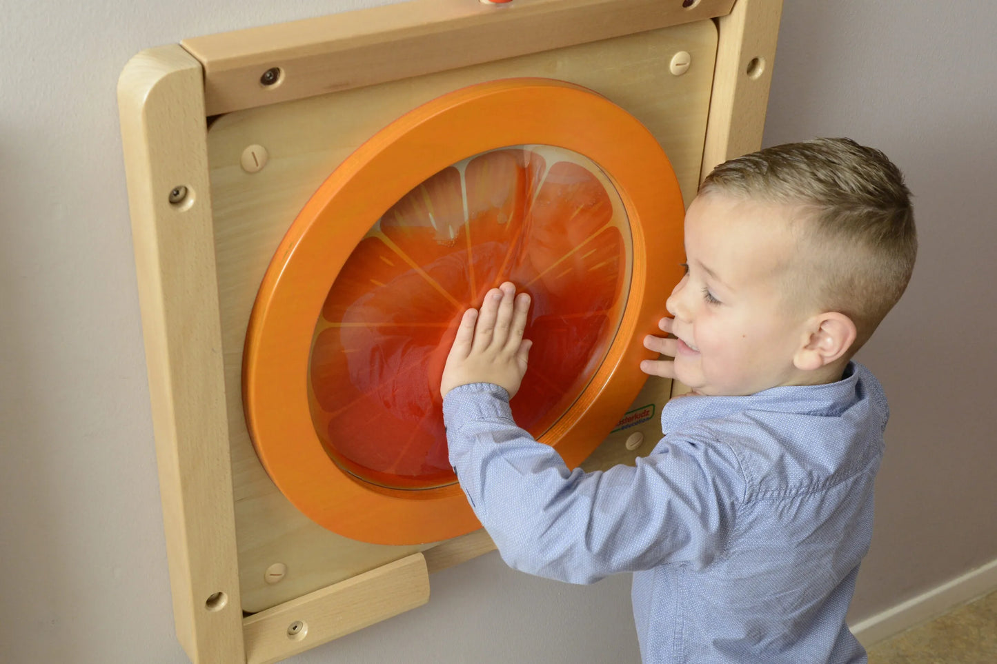 Masterkidz sensorinė oranžinė edukacinė lenta su skysčio maišeliu