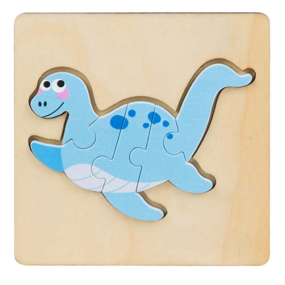 Medinės dinozaurų dėlionės – 11 × 11 cm