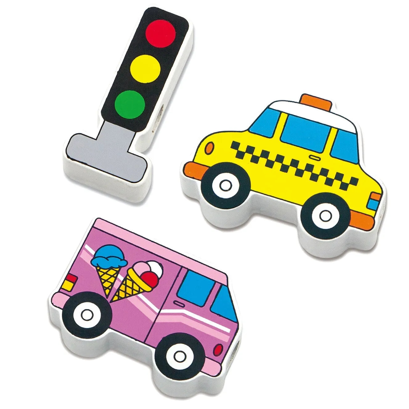 Medinės vėrimo kaladėlės „Transporto priemonės“