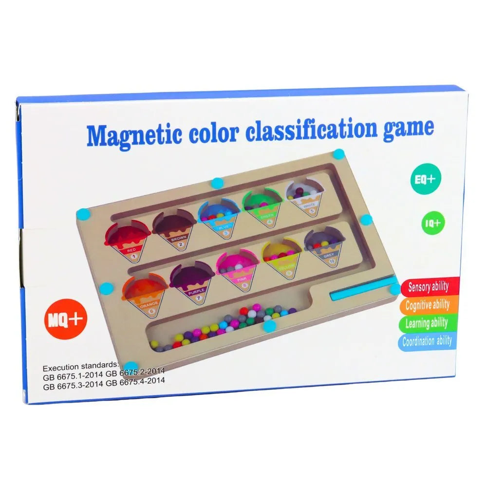Medinis magnetinis spalvų labirintas Montessori