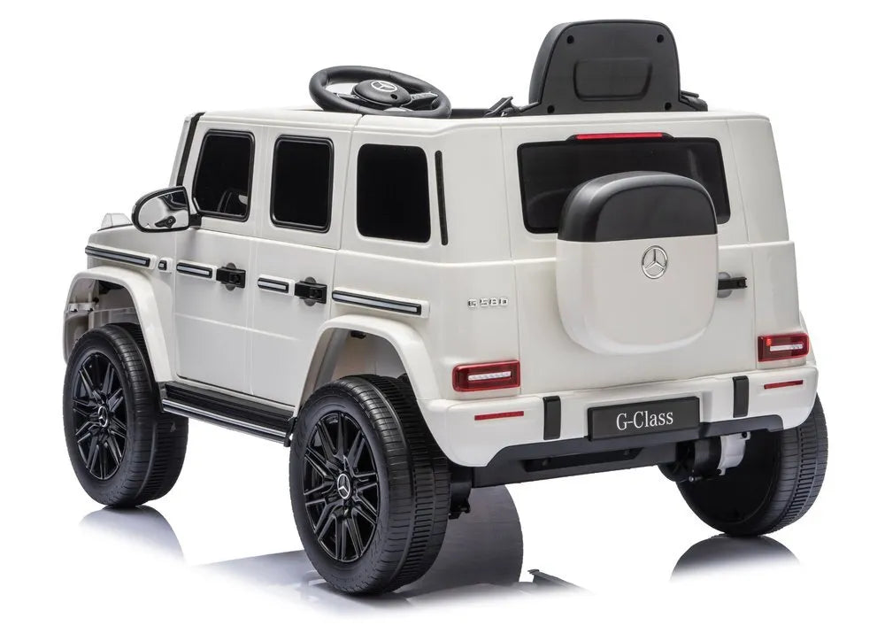 Mercedes G 4×4 24V 2580 baltas akumuliatorinis automobilis vaikams