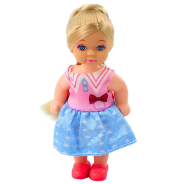 Mini lėlė su dviem šuniukais ir lova
