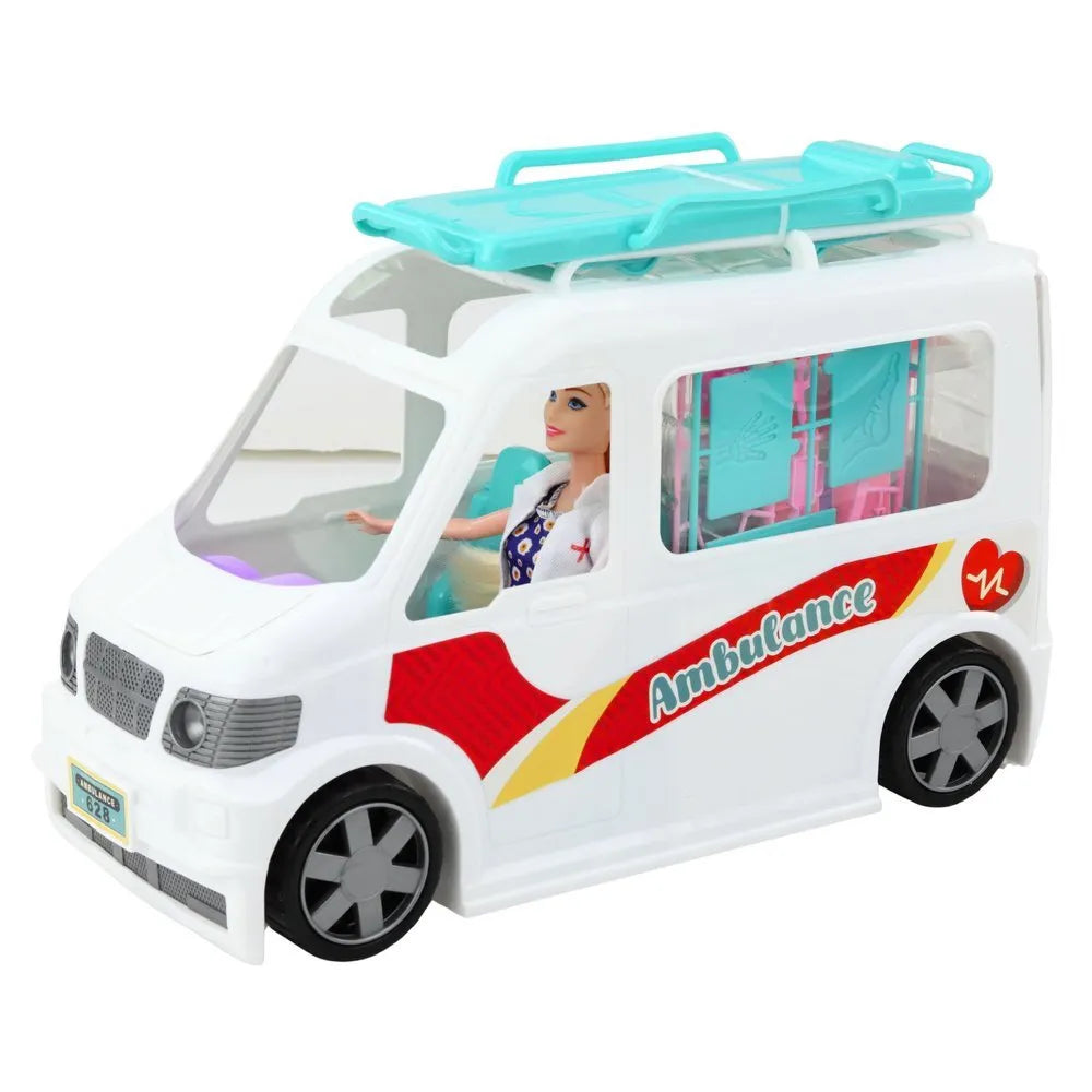 Mobilioji ligoninė su neštuvais ir gydytoja