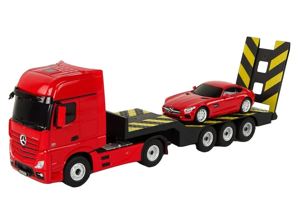 Nuotoliniu būdu valdomas Mercedes‑Benz 1:26 raudonas tralas