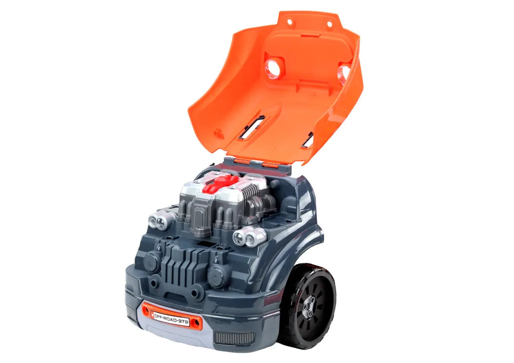 Oranžinis automobilio variklio išardymo rinkinys vaikams
