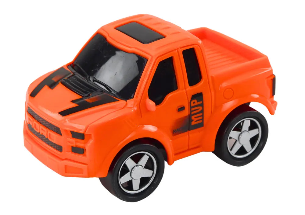 Oranžinis tralas su automobiliu 1:16