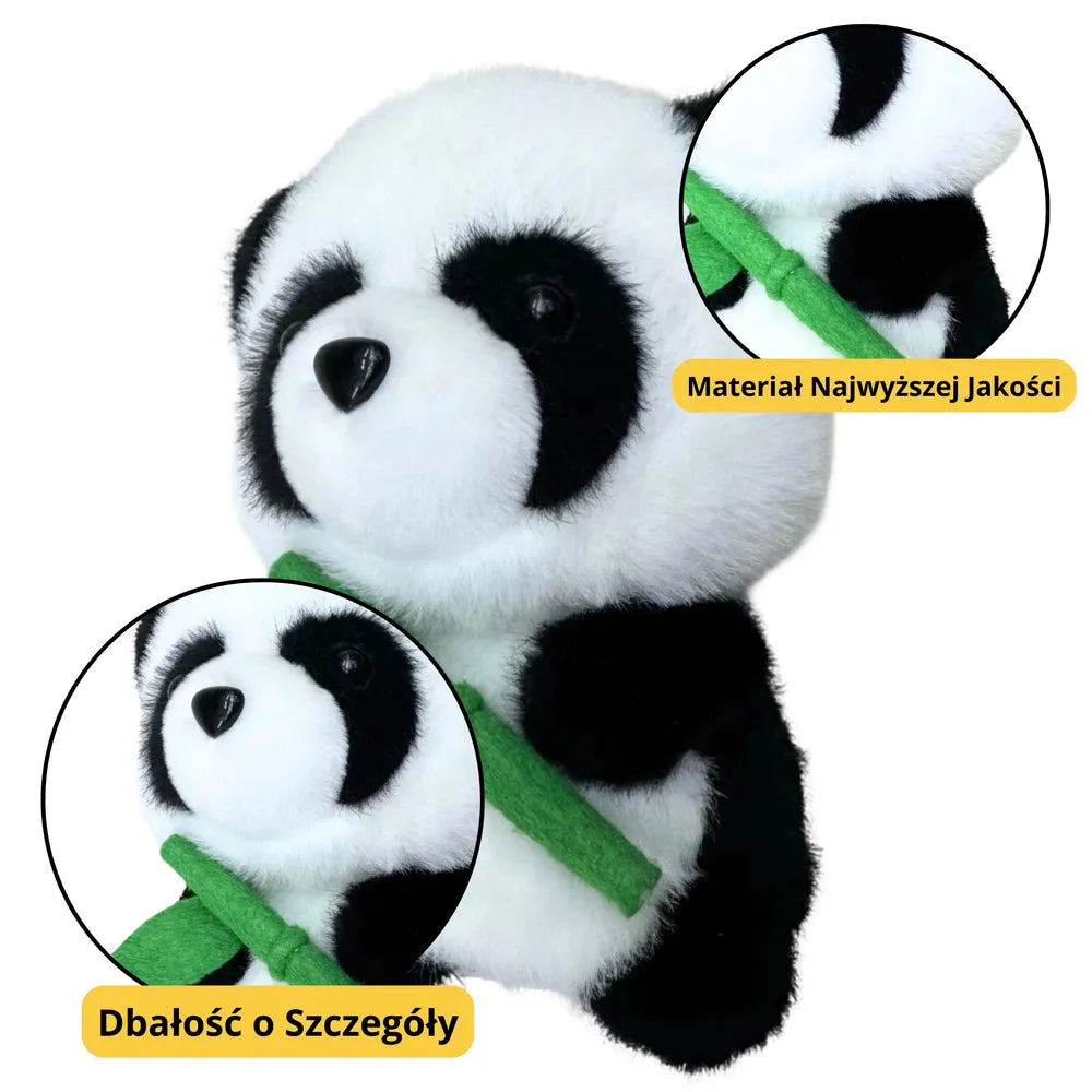 Pliušinė panda su bambuku 18 cm