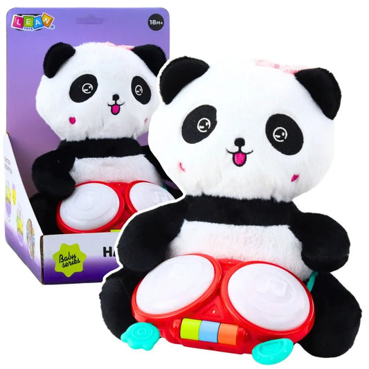 Pliušinė panda su būgneliais žaislas