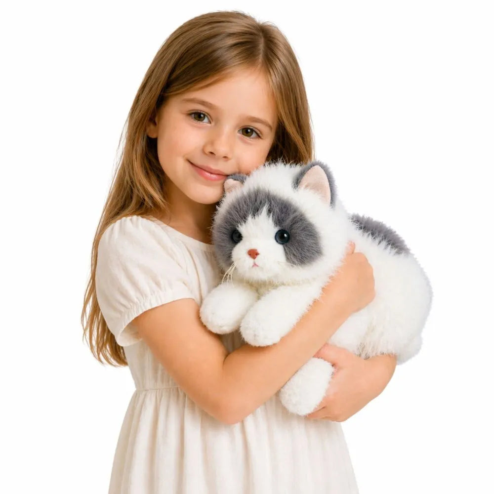 Pliušinė persų katė balta pilka 50 cm
