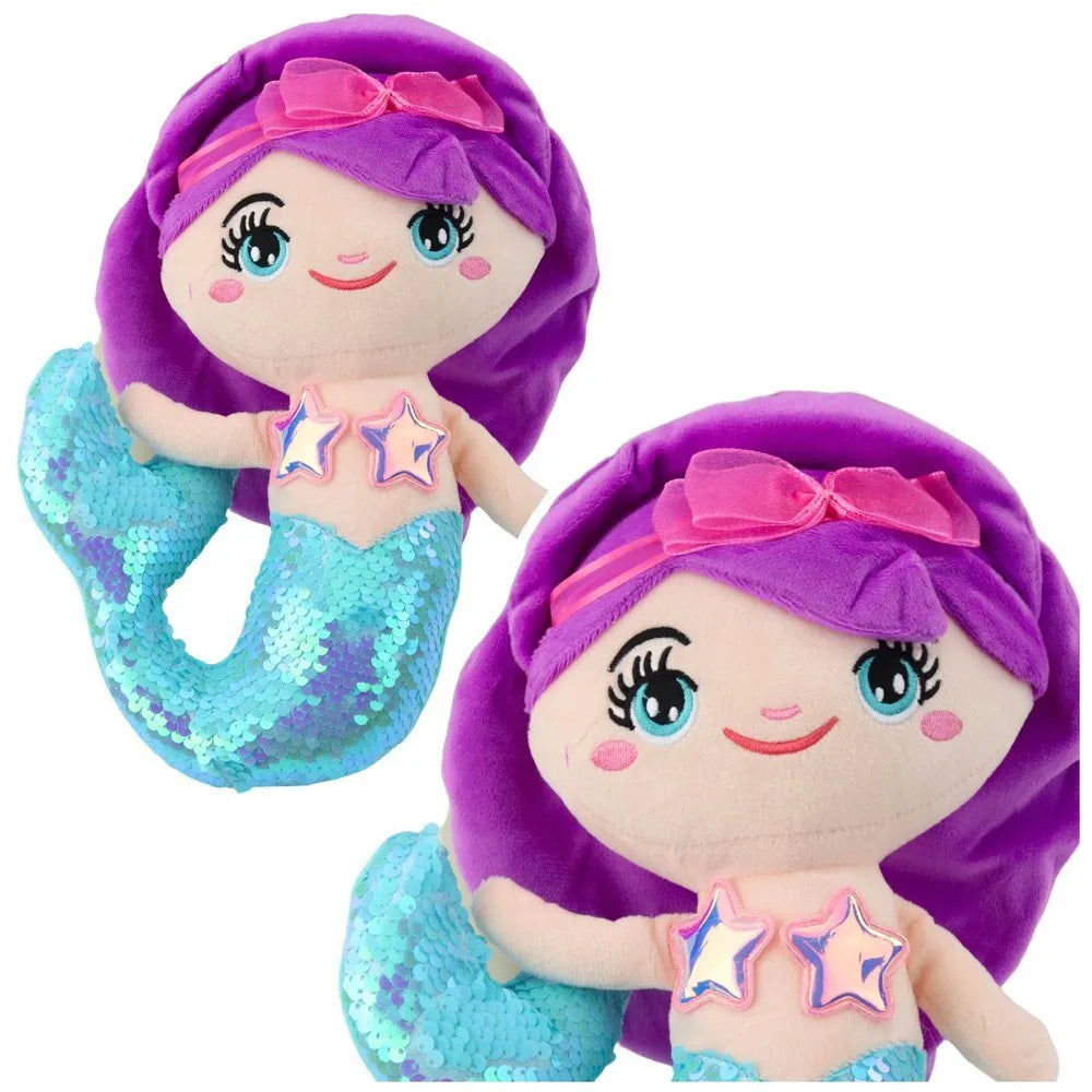 Pliušinė undinėlė su blizgučių uodega 28 cm