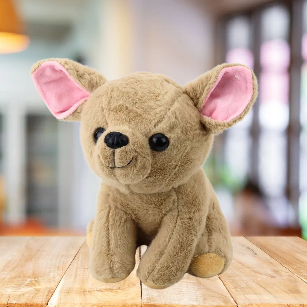 Pliušinis Chihuahua šuniukas smėlinis 22 cm