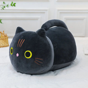 Pliušinis juodas katinas su uodega 40 cm