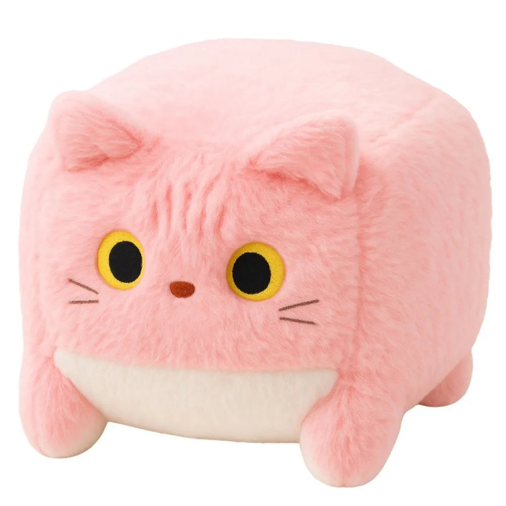 Pliušinis katinėlis kubas rožinis 18 cm