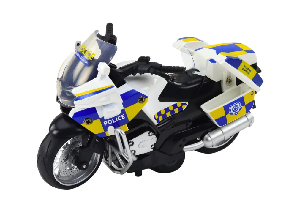 Policijos motociklas su frikciniu varikliu
