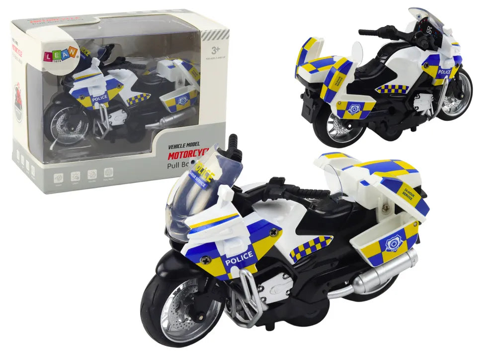 Policijos motociklas su frikciniu varikliu