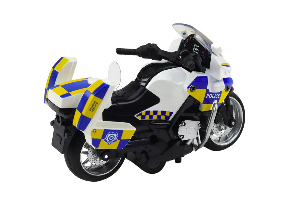 Policijos motociklas su frikciniu varikliu